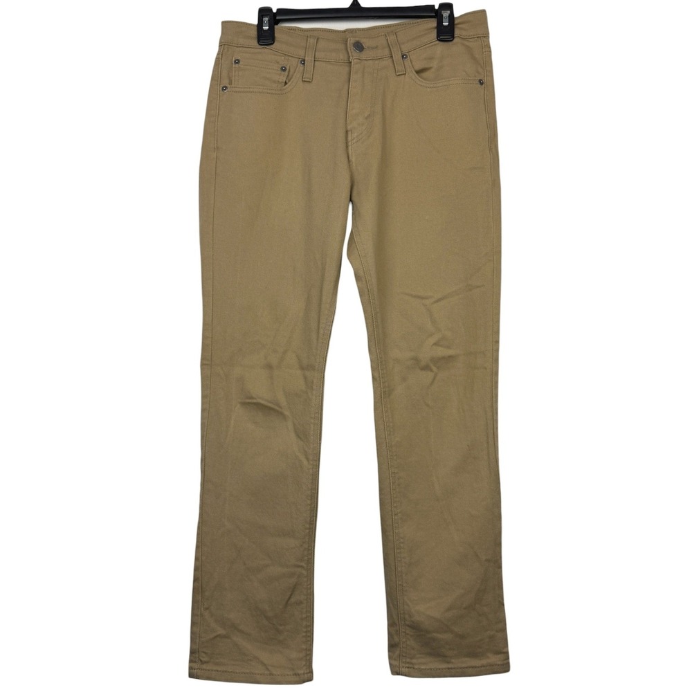 Levi's 541 Athletic Taper Mens 29x30 Cotton Stretch Pants Jeans Khaki Tan Zip